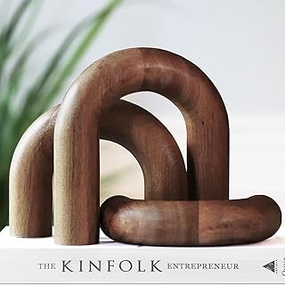 Wooden Arch Decor Set of 3 - Shelf Decor Aesthetic for Coffee Tables, Bo...