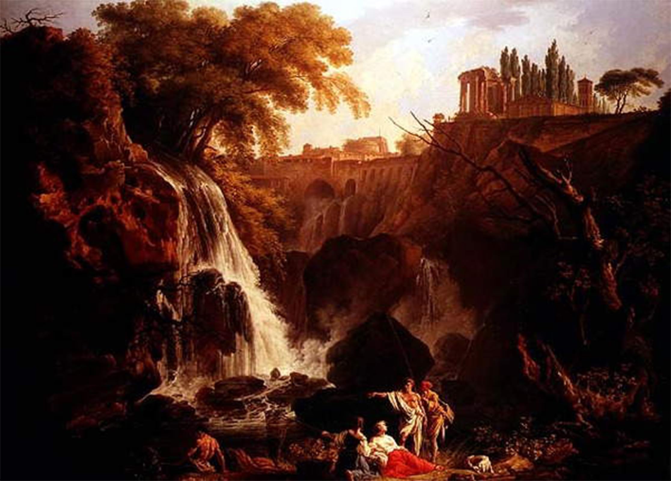 POSTERIIk Famous Print Pop Art Wall Art Graffiti Falls of Tivoli by Claude Vernet Art Prints for Home Decor 60x90cm
