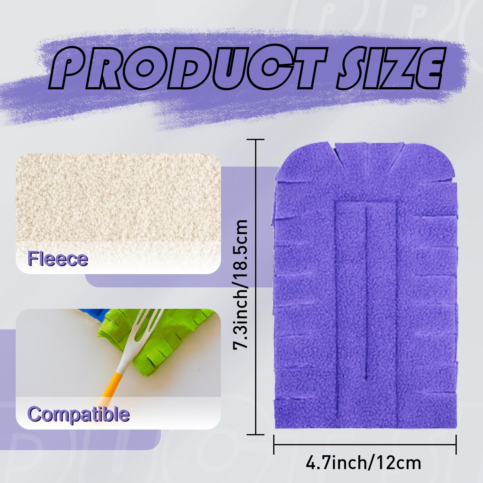 Hyuetrsa 20 Pcs Fleece Duster Refills Reusable Dusters Refills Hand Dusters Multi-Purpose Duster Cleaning Duster Pads Washable Dusters for Cleaning Ceiling Window Kitchen Floor(5 Mixed Colors)