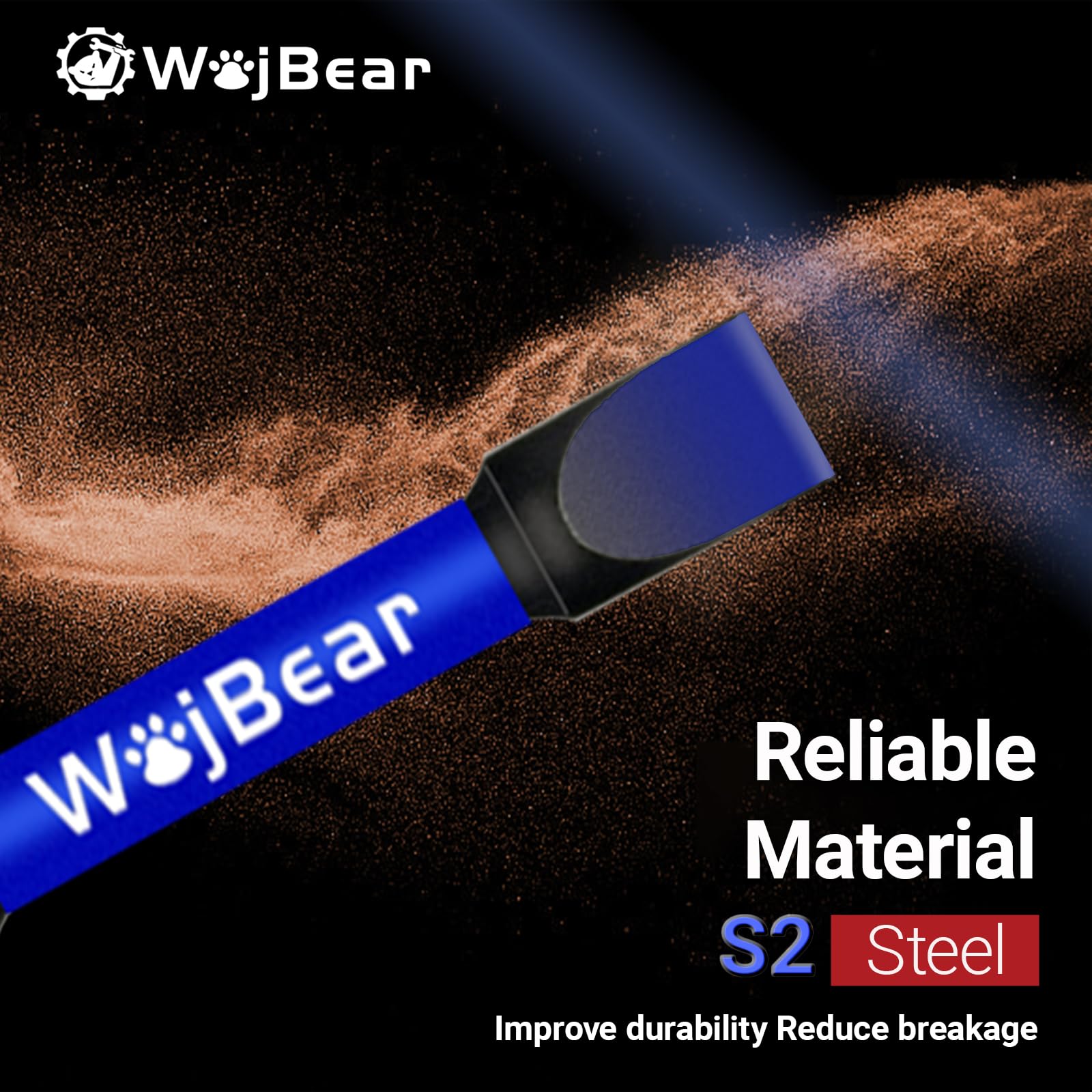 WojBear 10Pcs Magnetic Flat Head Impact Driver Bits, 75 mm Long Slotted Screwdriver Bits, SL3*2 SL4*4 SL5*4 SL6*2 - Image 3