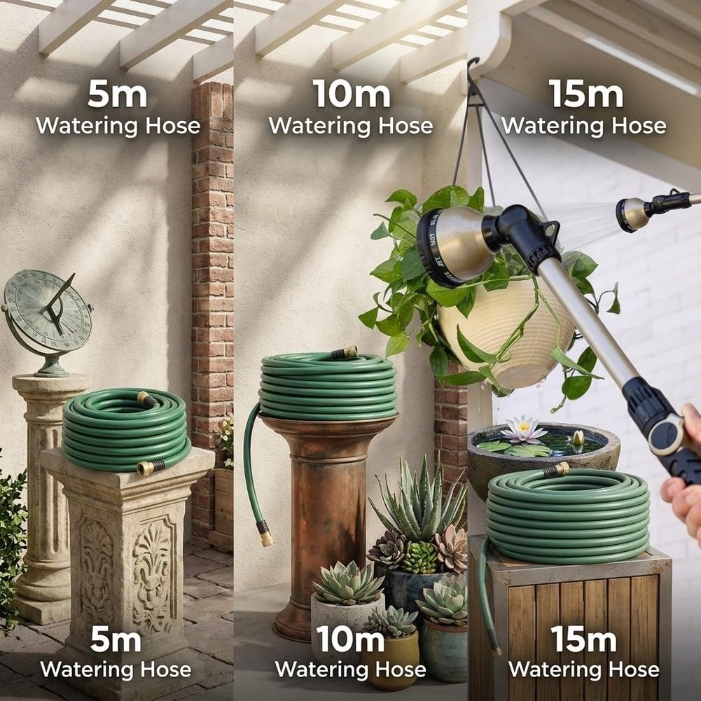 Ugello per tubo da giardino resistente, 45,7 cm, in lega di zinco (D)