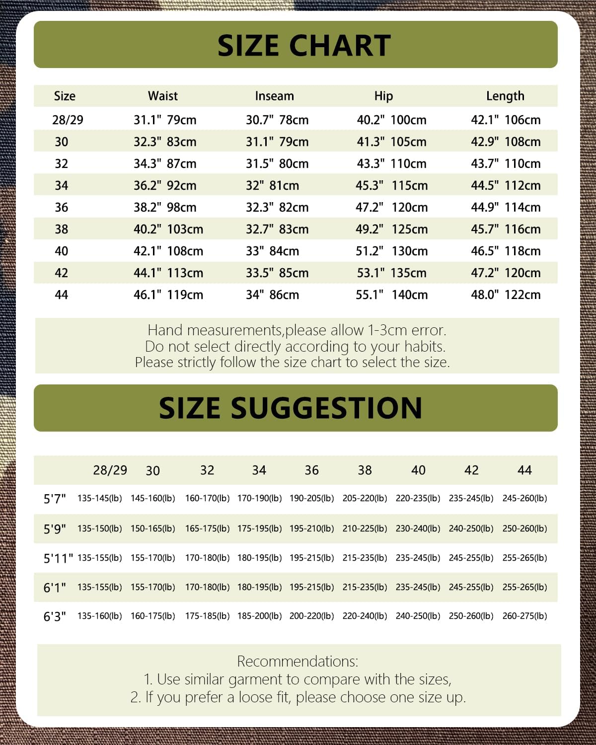 Men's Outdoor Casual Cargo Work Cotton Pants Camo Military Tactical Wild Combat Trousers with 8 Pockets - Image 8