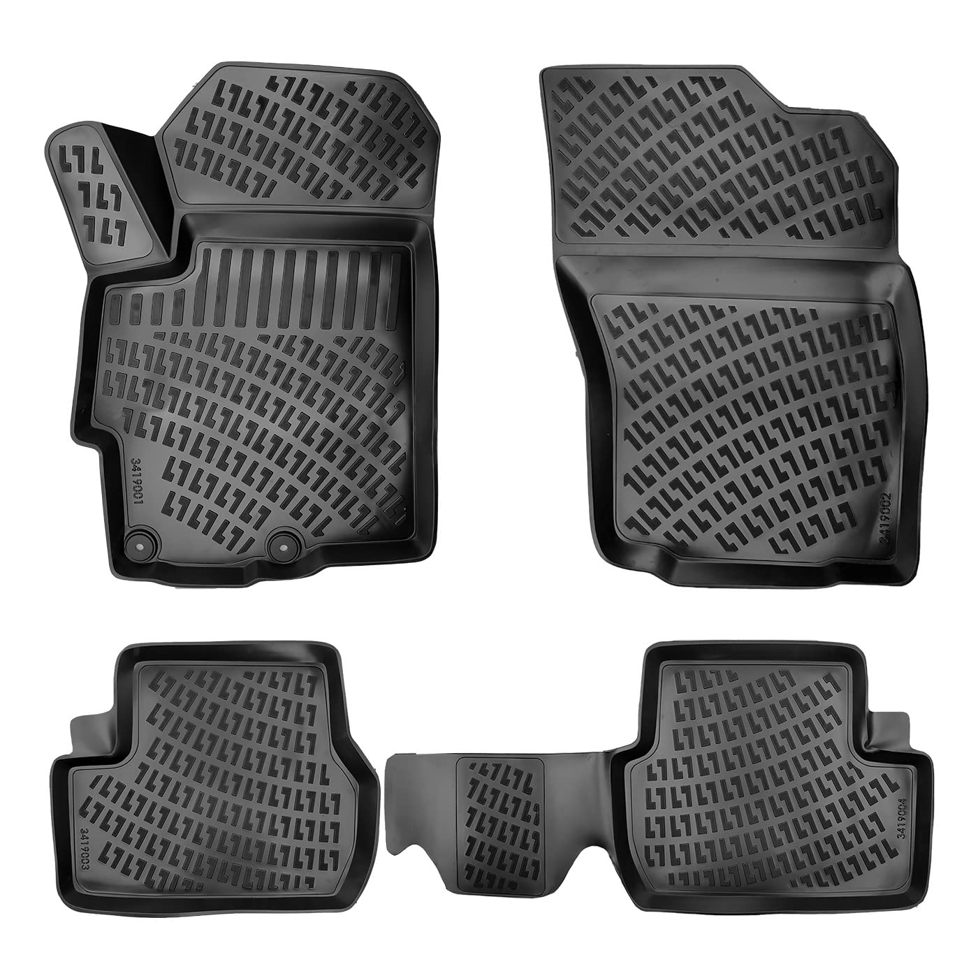 Floor Mats for Mitsubishi Lancer 2008-2024, Custom Fit All-Weather TPE Floor Liners, 3D Laser Measured, Waterproof, Durable, Black (Front & Rear Set)