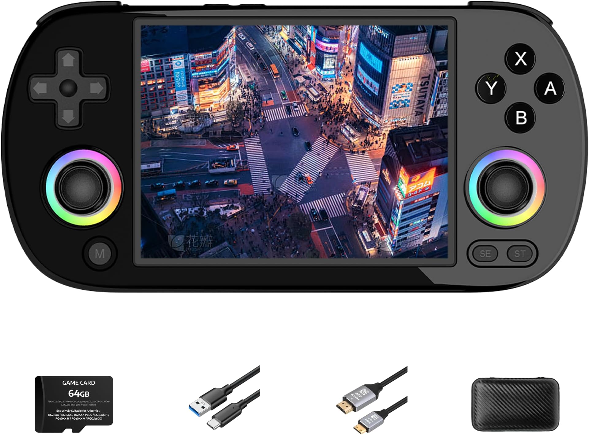 RG40XX H Handheld Game Console 35 Emulators 18K Preloaded Games WiFi & Bluetooth Retro Gaming Console Kids Video Game Console Plug & Play Machine Gifts for Boys & Men (Black-64GB)