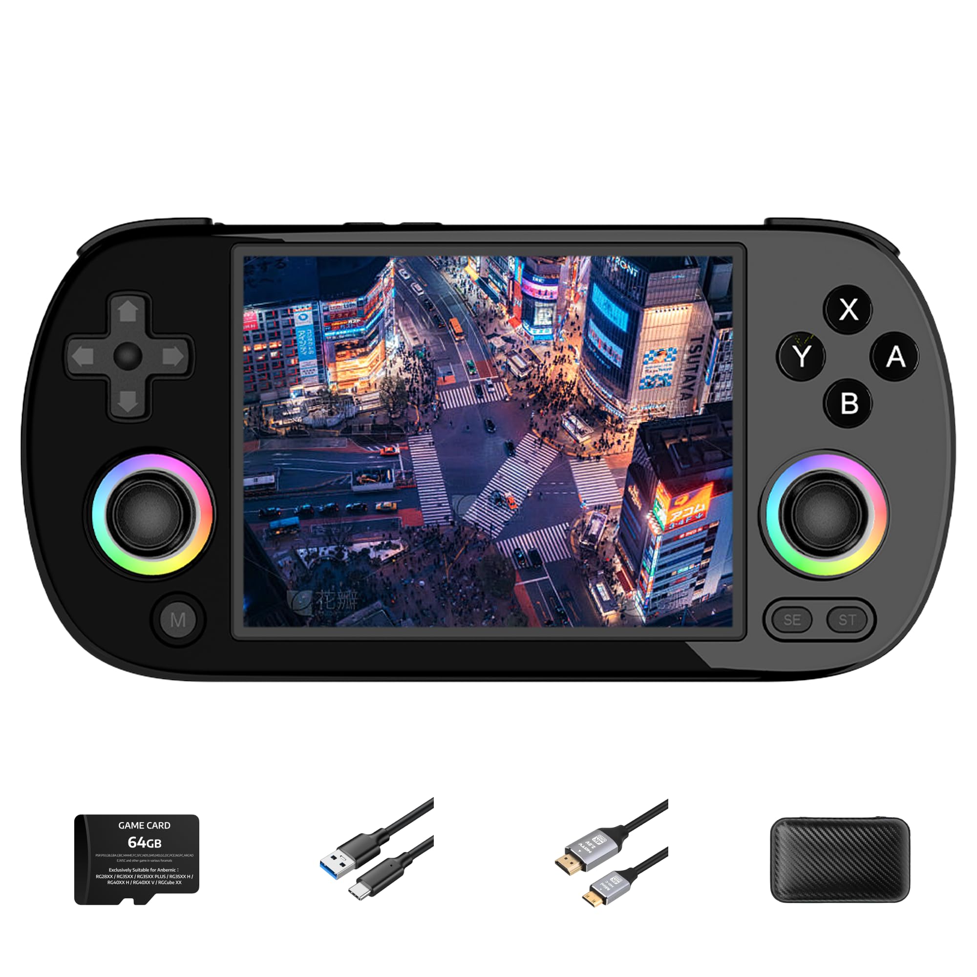 RG40XX H Handheld Game Console 35 Emulators 18K Preloaded Games WiFi & Bluetooth Retro Gaming Console Kids Video Game Console Plug & Play Machine Gifts for Boys & Men (Black-64GB)