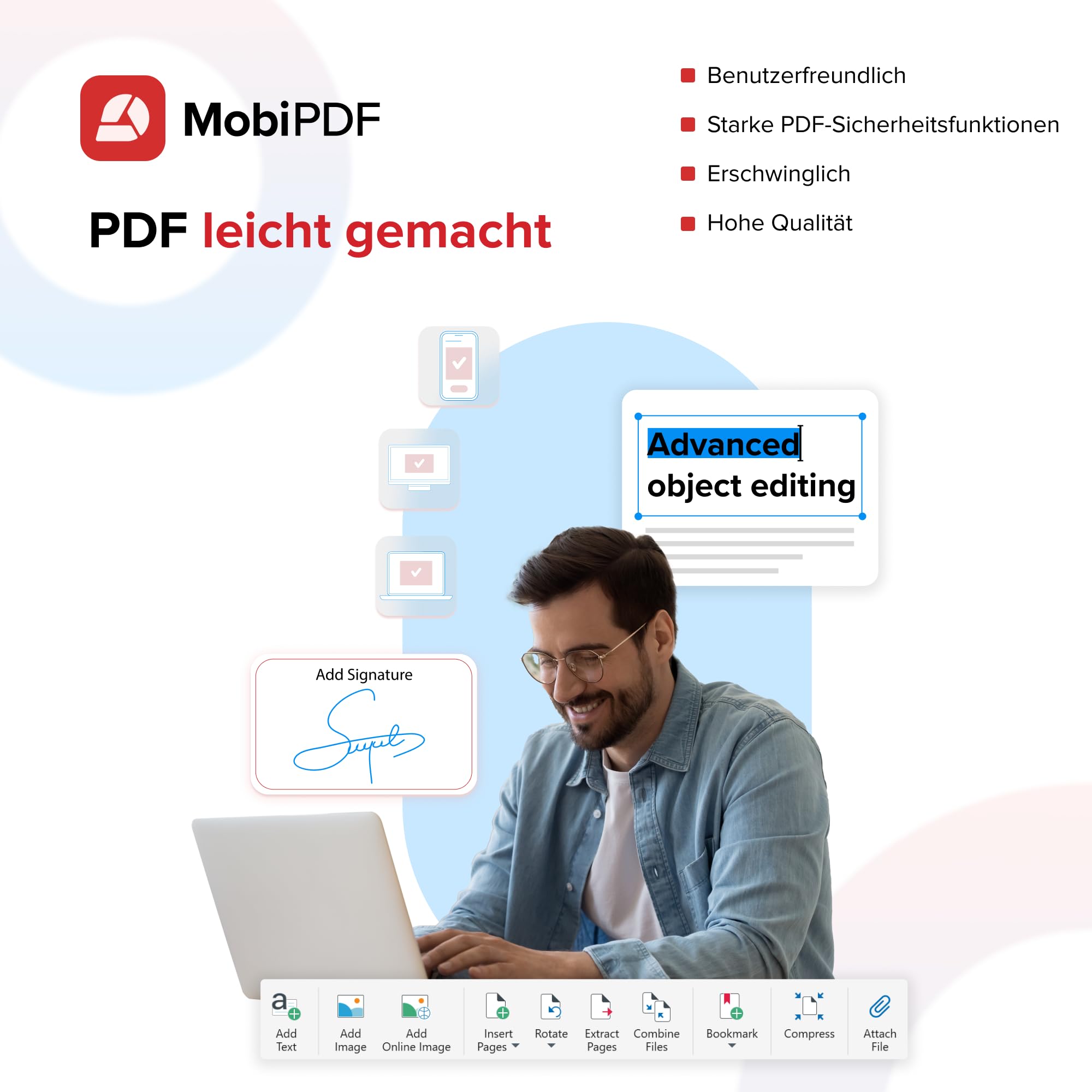 MobiPDF Lifetime – Professioneller PDF Editor | Lebenslange Lizenz für 1 Windows PC