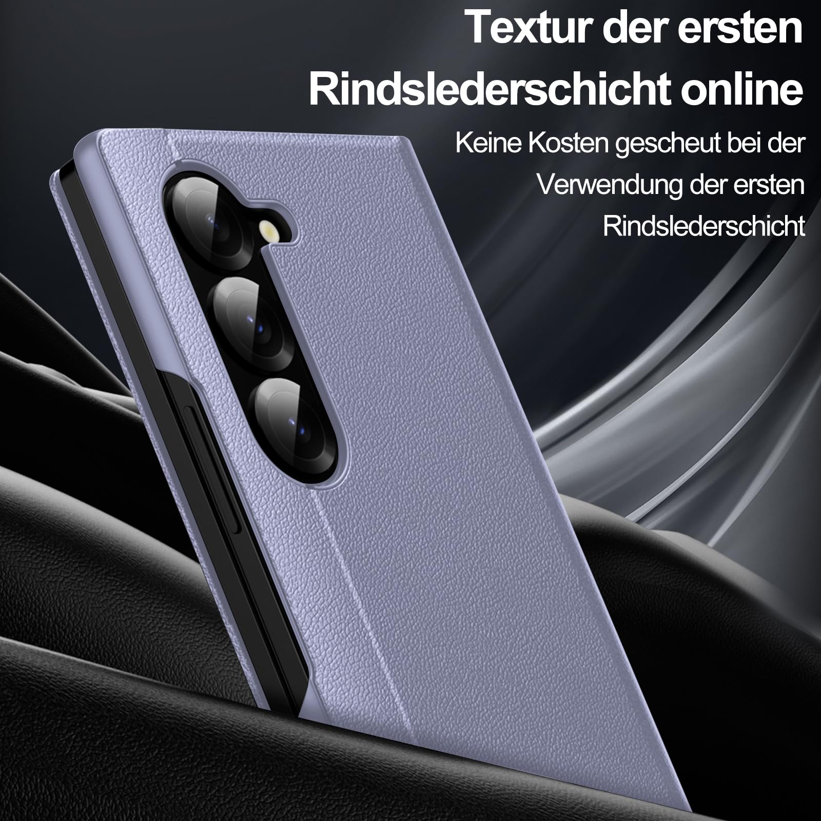 Étui de protection pour Samsung Z Fold 7 Smart View - Pour Samsung Galaxy Z Fold 7 - Clear View - Rabat miroir - Compartiment pour cartes - Fenêtre de visualisation - Étui Galaxy Fold 7 Smart