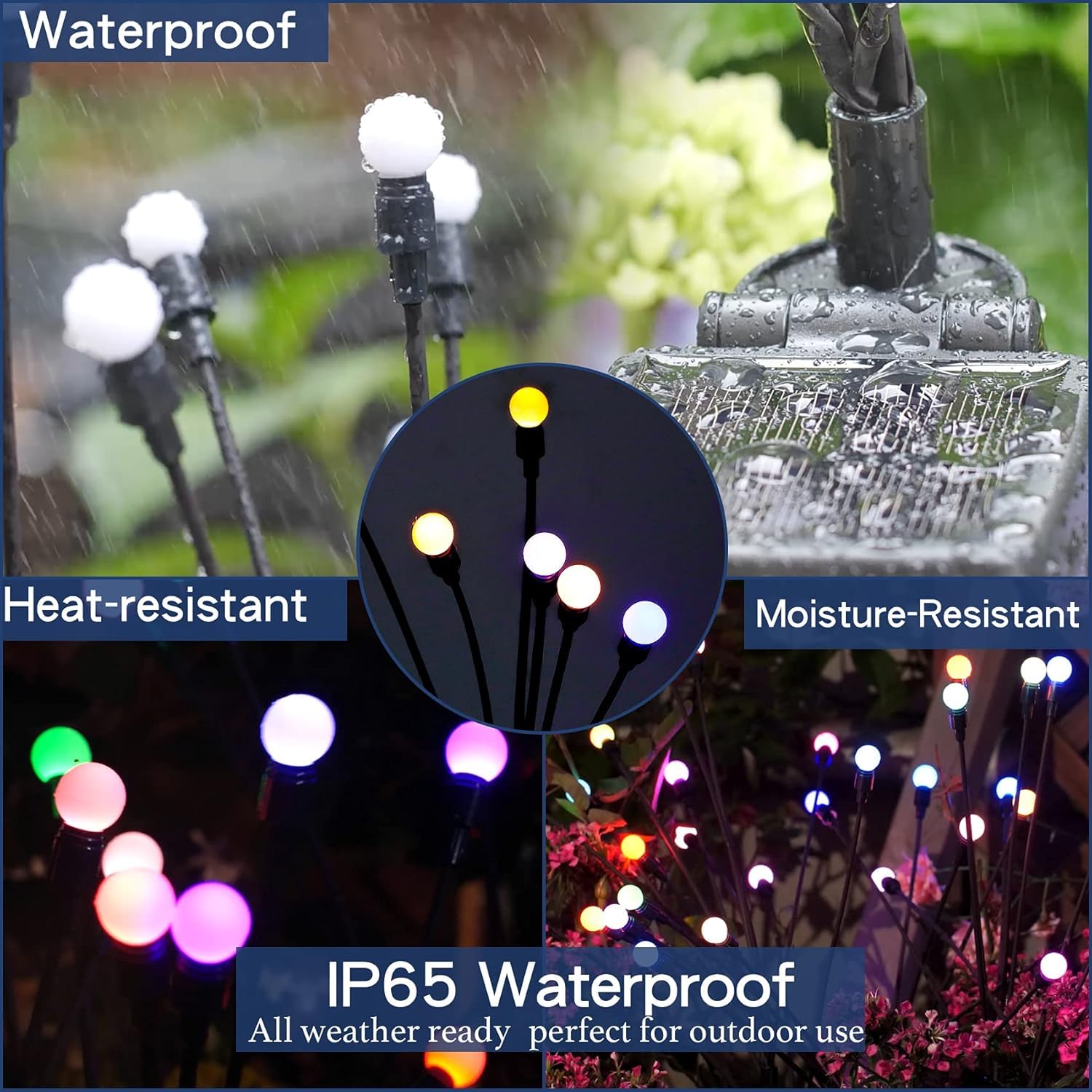 DooYard Solar-Gartenleuchten – Schwingende Starburst-Lichter, Farbwechsel, Windbewegt & Wetterfest