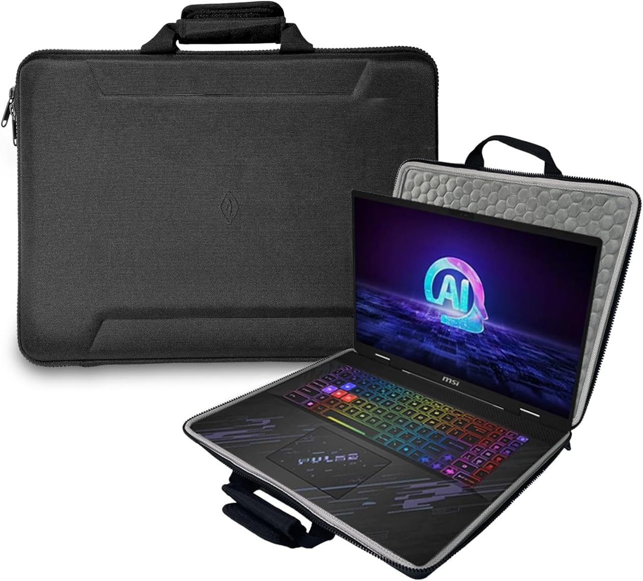 Hard EVA Protective Sleeve Case Compatible for 15.6inch MSI Thin 15 Gaming Laptop, for MSI Katana A15 AI 15.6”RTX 4060 Laptop, for MSI GF63 Notebook Gamer Anti-Shock and Waterproof Bag,Black