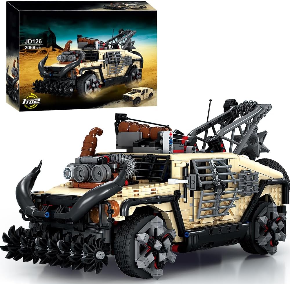 Max Hammer 2 in 1 Desert Off Road Vehicle Building Blocks Set, 2069 Pieces Military Humvvee Model, Jeep SUV Assembly Gift for Fans- Hobbyists and Adult
