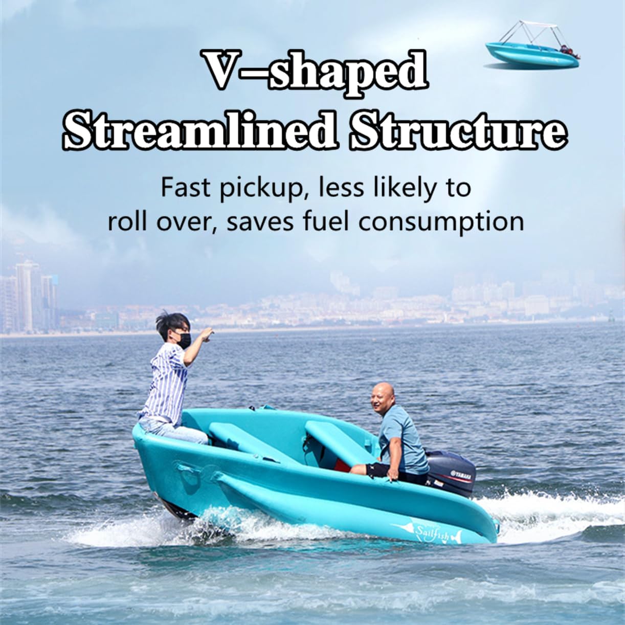 9.8ft Inflatable Boat with Motor for Fishing, and Surfing, Foldable for Storage, with Oars and Air Pump
