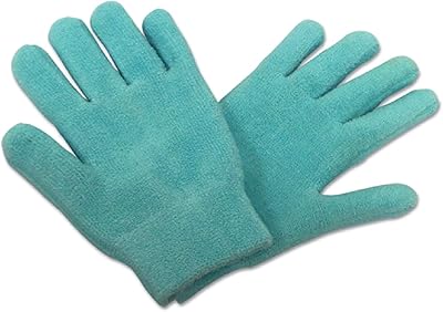 Maddak Lotion Gloves - Terry Gel - Lined Moisturizing Gloves (2 Pair) Blue (789120000)
