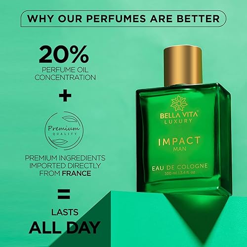 Miniatura 2 de Generic Bella Vita Luxury IMPACT MAN Eau De Colonia Perfume con naranja mandarina, pachulí, cedro  Amaderado, cítrico de larga duración EDC