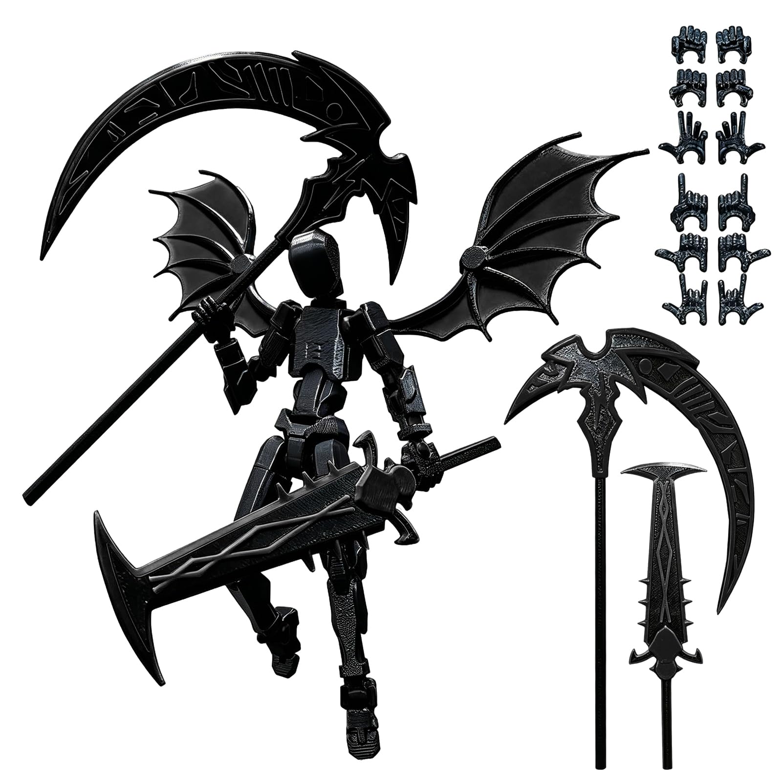 TENGMEIHUIO T13 Action Figur T13 joint action figure 3D printing Dummy Titan13 Multi Jointed Action Figure Robot 13 Stop Motion Figures desktop decoration gifts for game lovers (Black)