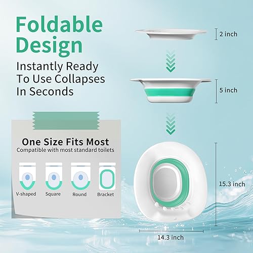 Vista 2 de RUGUO Bañera de asiento para inodoro Yoni Steam Seat - Baño sentado para hemorroides y cuidado posparto - Bidé portátil sin BPA - Lavabo plegable