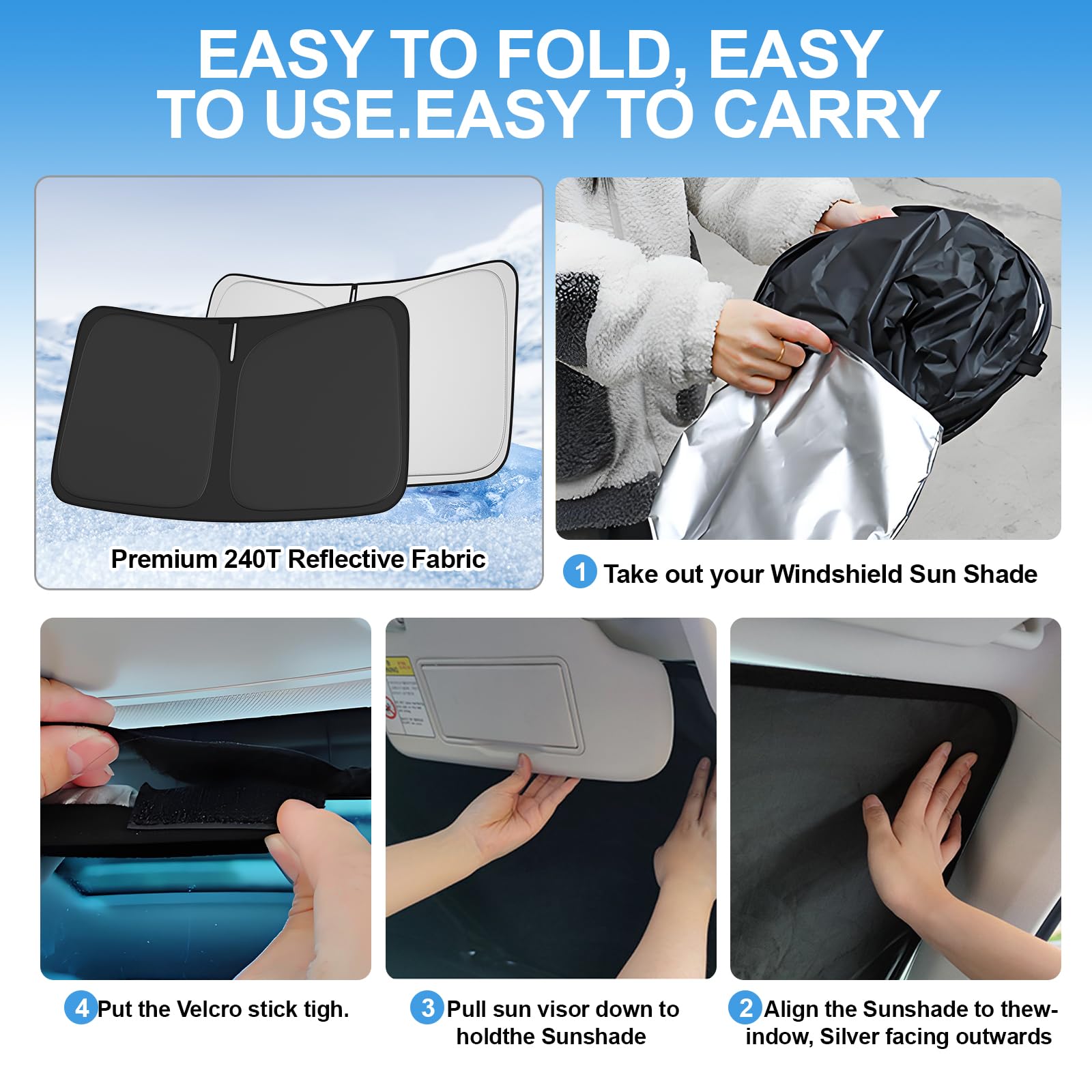 Pare-soleil Peugeot Boxer 2006-2025 - Protection UV 99% Pliable Protection Intérieur Voiture