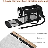 Vista 3 de Yaxa Basics Transportador de viaje para mascotas de malla suave para perros, gatos, hasta 16 libras, 16.5 pulgadas de largo x 10.6 pulgadas