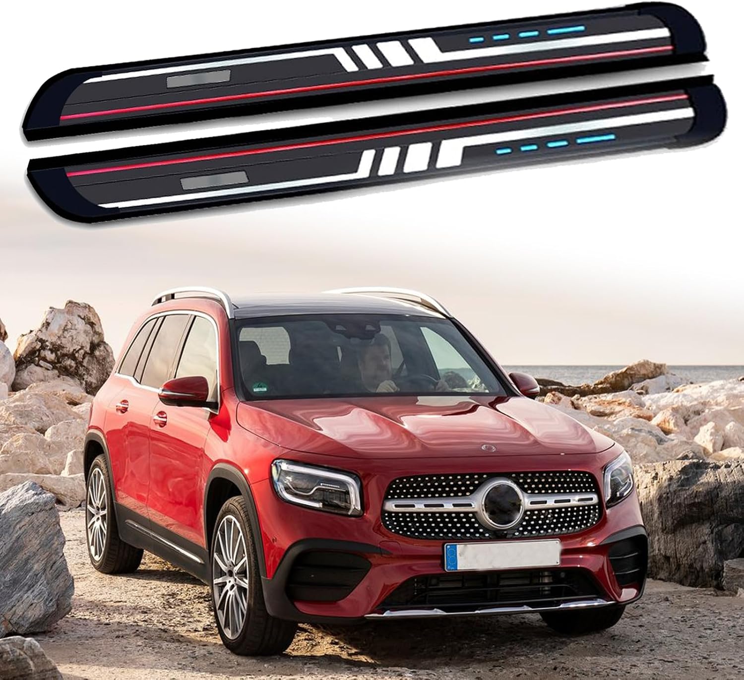 Side Steps Pedal Nerf Bars Fits for Mercedes Benz GLB X247 2020 2Pcs Running Boards