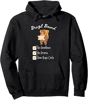 Brazil Vacation Bear Hugs Only Brazil Pullover Hoodie