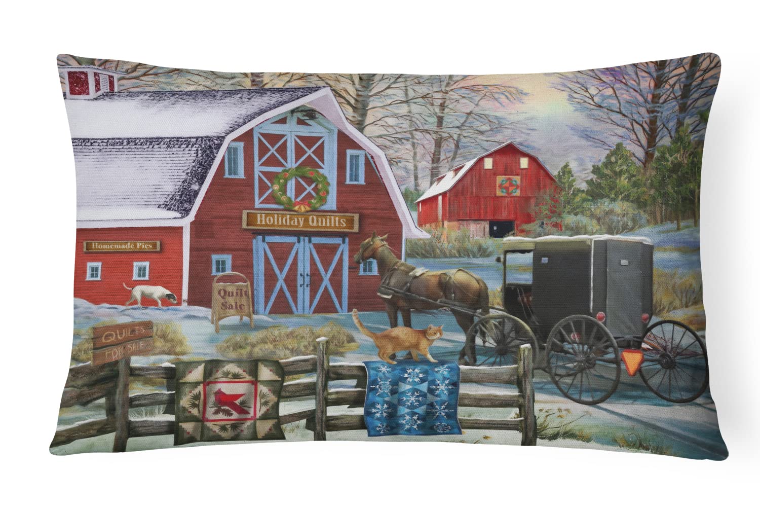Coussin de Noël haut de gamme Caroline's Treasures en toile de style courtepointe