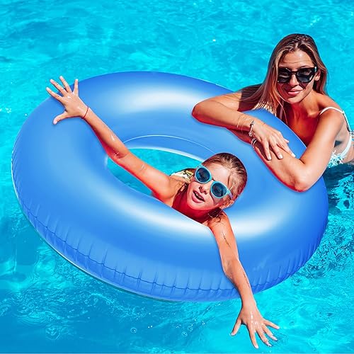 Miniatura 5 de Jumbo Inflatable Pool Float 47.24 Inches Swimming Ring Pool Floats White Inflatable Float Tube for Adult Summer Vacation Beach River Bachelorette