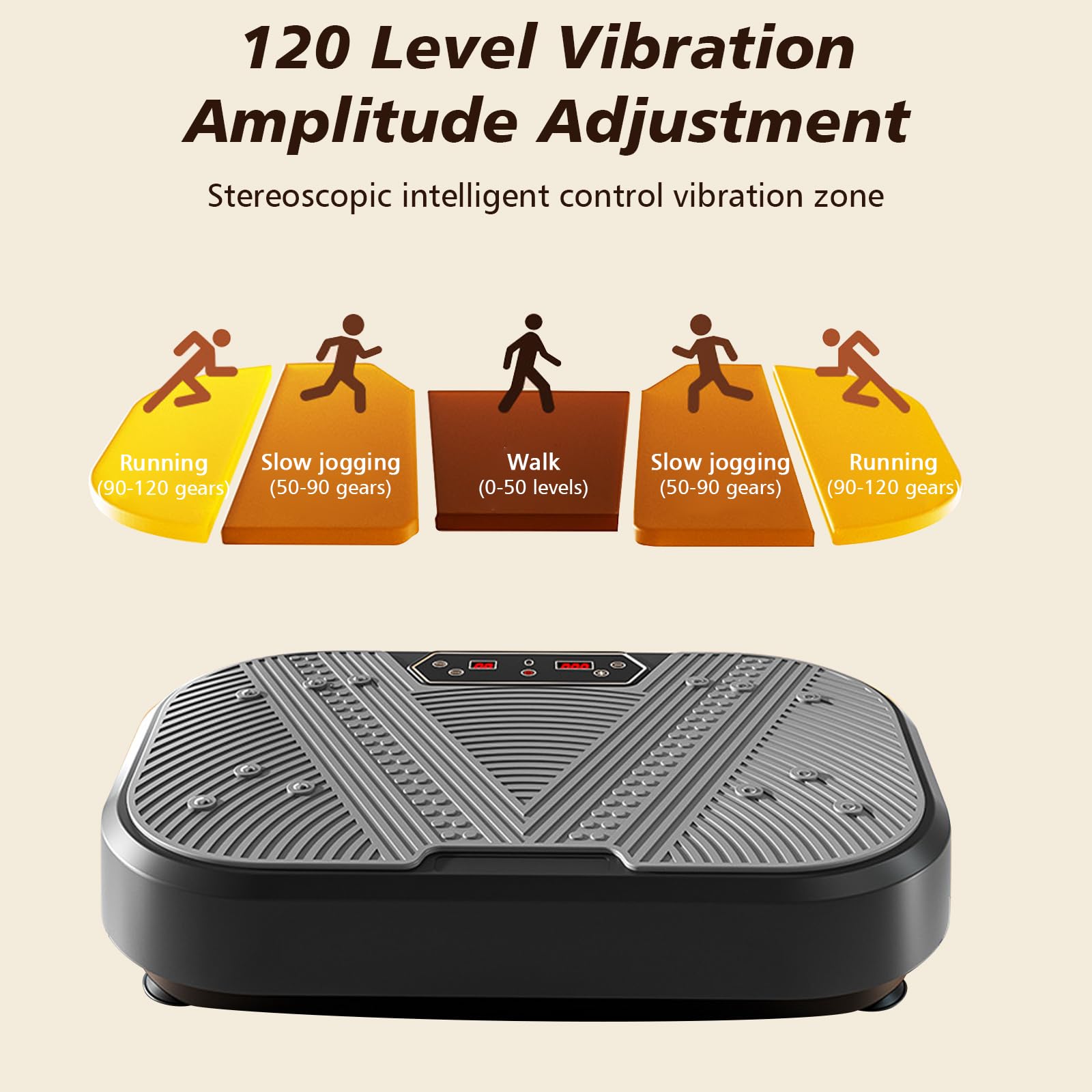 Plateforme vibrante, Plateforme vibrante puissante, Appareils de fitness pour la maison, 120 niveaux d'ajustement d'amplitude, 10 modes de sport, Pour l'entraînement de tout le corps, développement