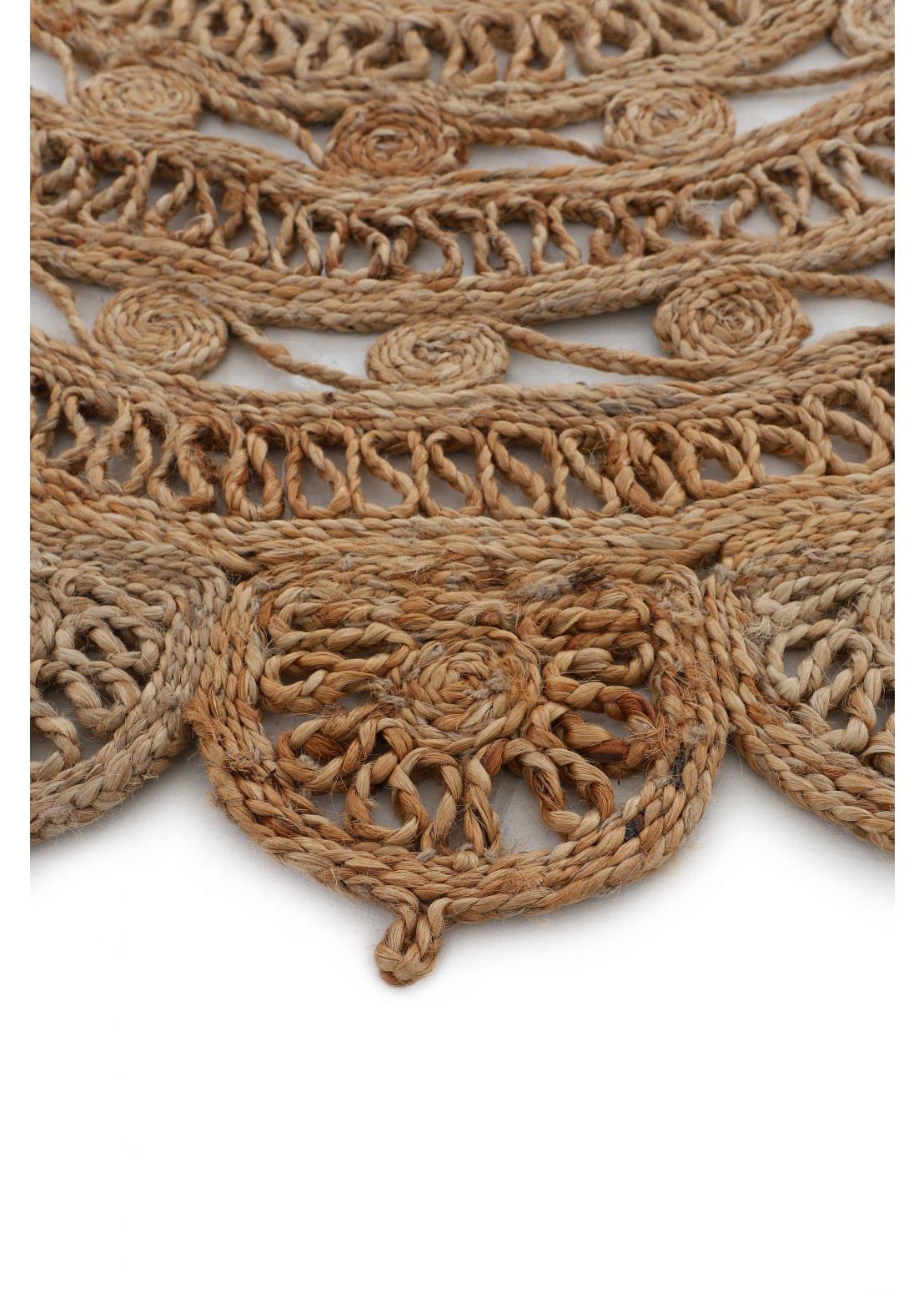 Tappeto Rotondo di Iuta Cate colore Naturale Ø 60 cm | Tappeto in iuta naturale per camera da letto e soggiorno