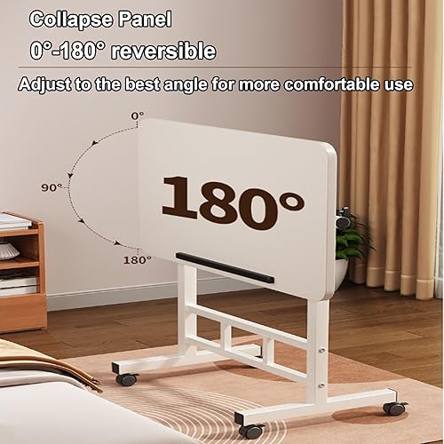 Miniatura 4 de Mesa auxiliar para sala de estar, mesa auxiliar pequeña, mesa auxiliar con ruedas, elegante mesita de noche en forma de U, altura ajustable junto al