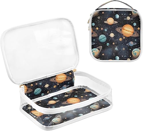 Miniatura 3 de Solar System Planet Clear Toiletry Bag for Traveling,2 Pack Makeup Cosmetic Bag with Zipper,Travel Bag for Toiletries,Travel Essentials 21215060