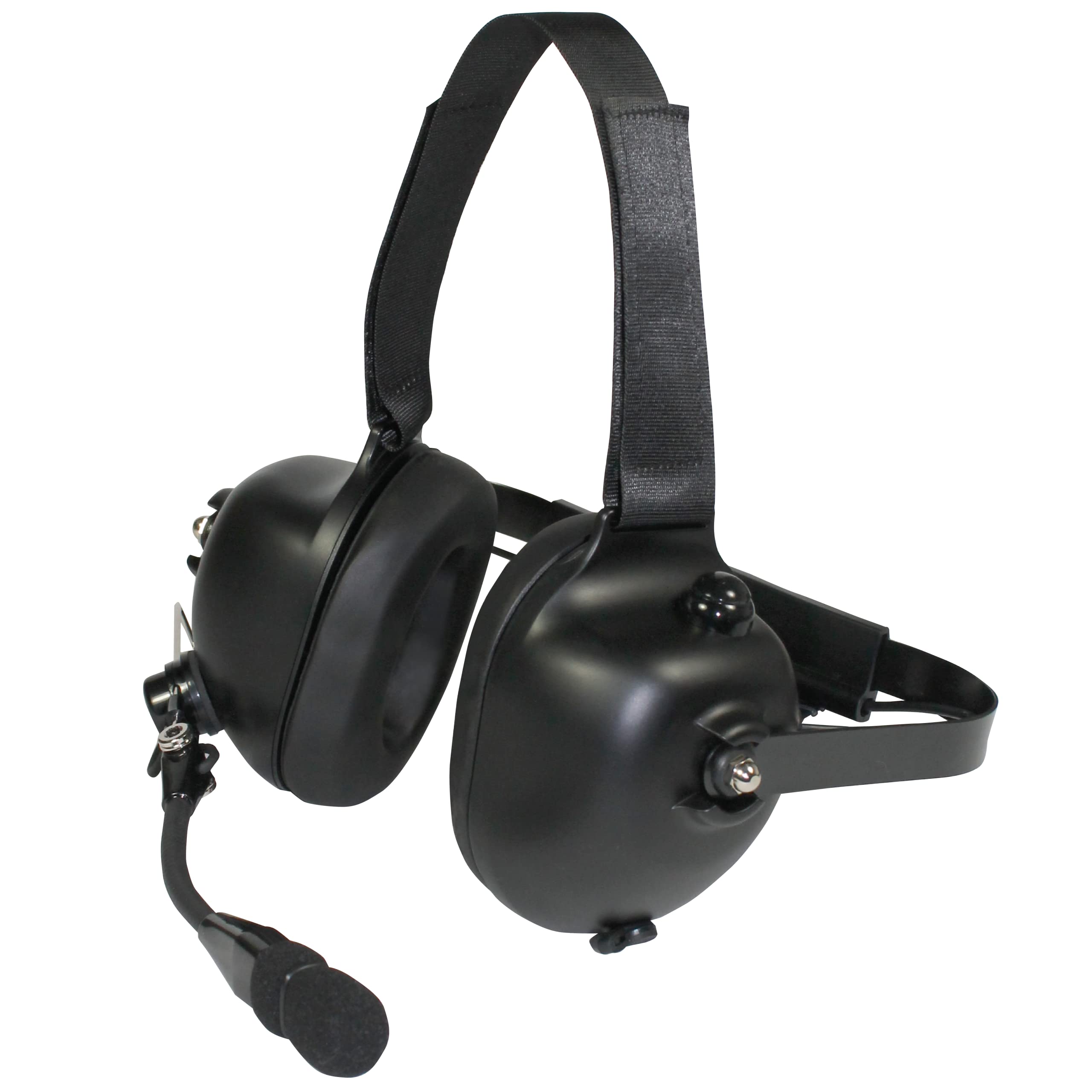 PRYME® HDS-EMB Racing Style Wired Dual-Muff Headset - Perfect for Racing, Avionics, and Industrial Use (Black)…