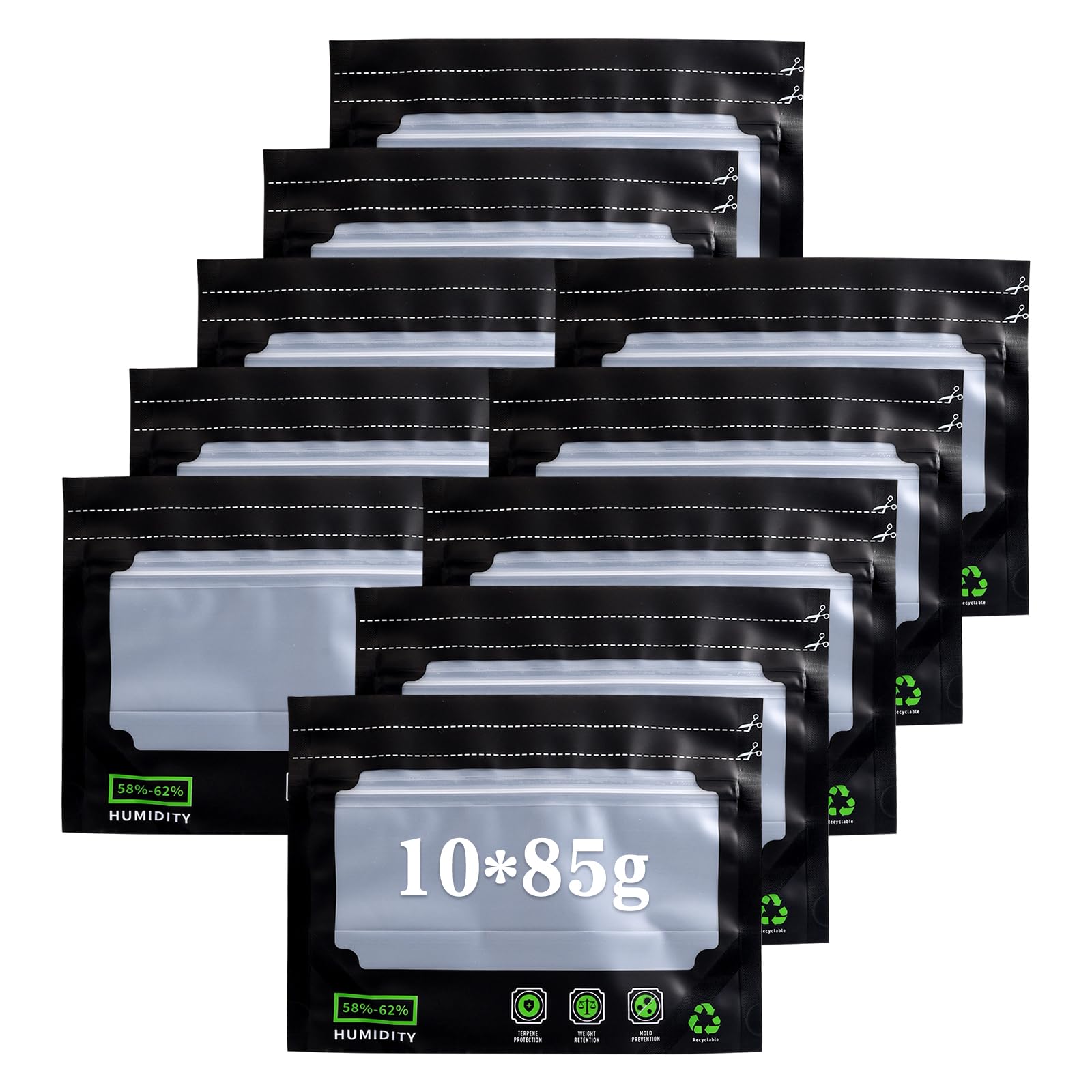 5 stuks Terploc Grove Bags 30 g incl. 1 hygrometer, ritszak vochtcontrole 58-62