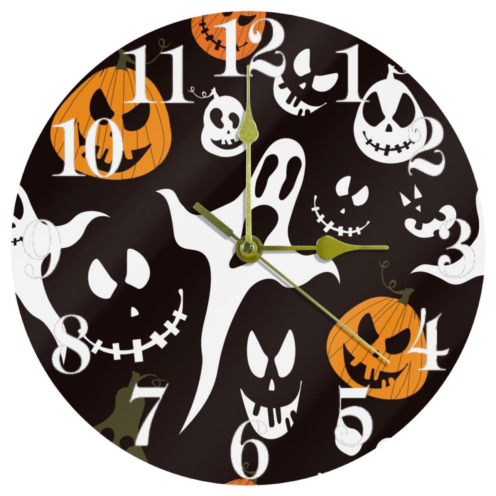 Horloge d'Halloween citrouilles et fantômes pour décorer la cuisine et la maison