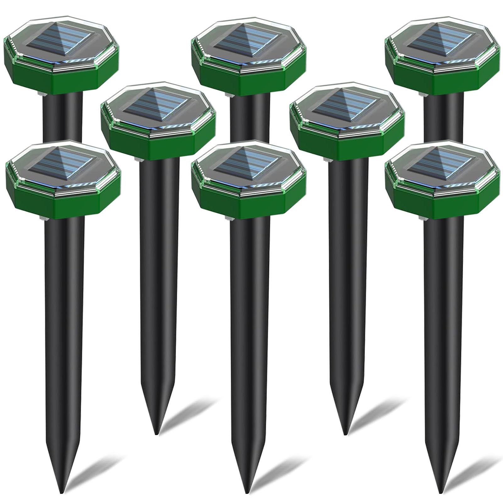 8 Pack Mole Repellent Ultrasonic,Mole Deterrent Solar Powered,Sonic Mole Repeller,Repels Vole Snake Gopher Control Device Waterproof for Garden Outdoor Lawn