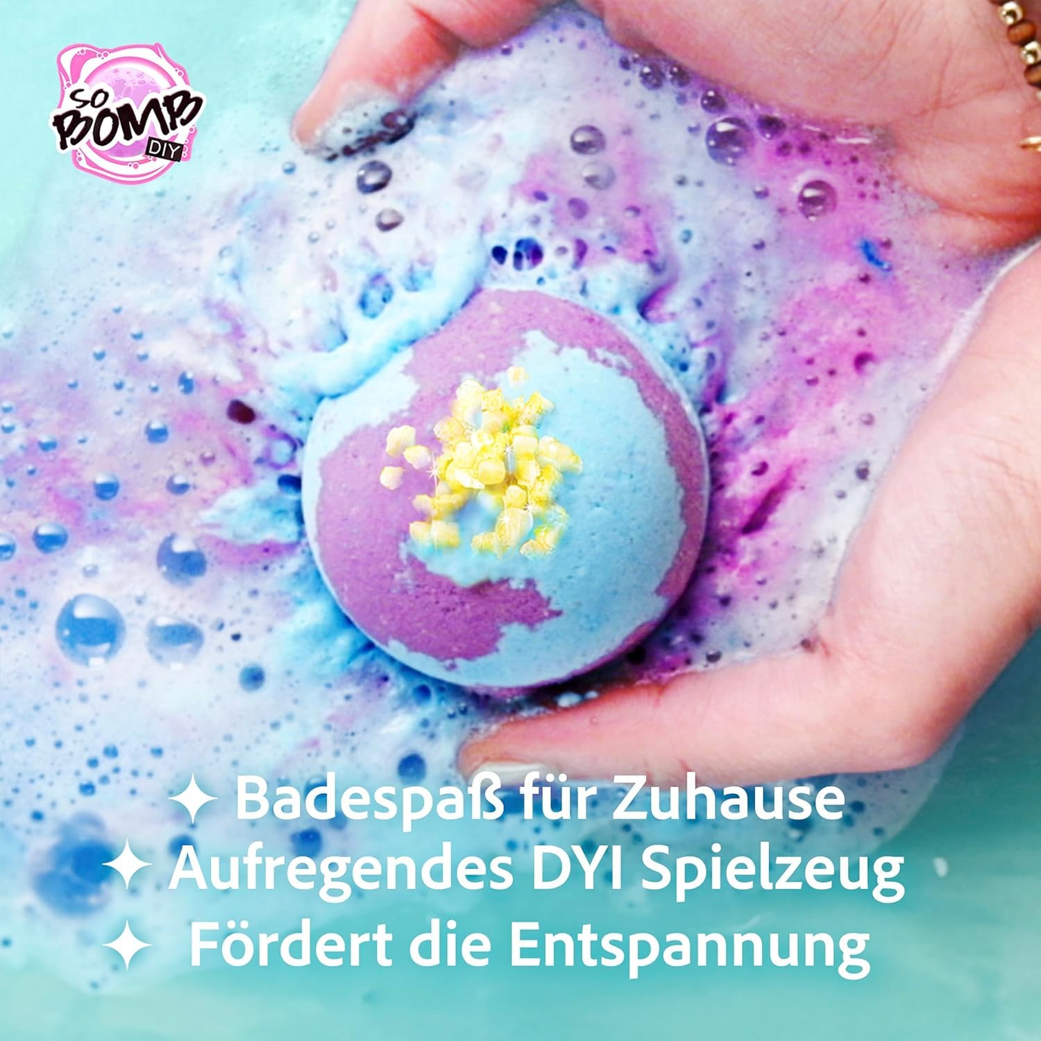 Canal Toys - So Bomb DIY - Zestaw 6 aromatycznych bombek do kąpieli - Gotowe w ciągu 1 godziny - Szybkoschnące - Perfumy i sole - Relaksująca atmosfera - Lawenda - Kreatywny wypoczynek i ręczna