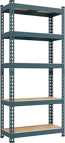 Miniatura 19 de Yaheetech Estantes de pie, estante de almacenamiento de 5 niveles, estantería resistente, estantes de garaje ajustables, estante de utilidad, Negro