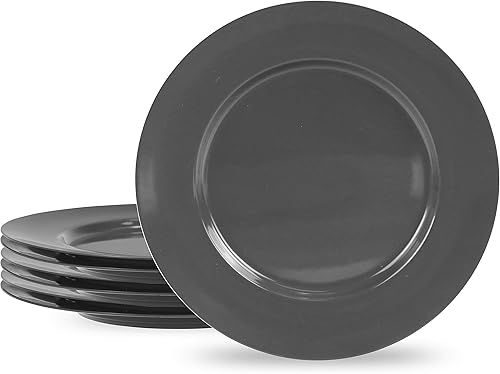 Reston Lloyd Juego de platos de ensalada de melamina de 6 piezas, gris