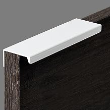 10 Piezas Tiradores de Muebles Tiradores para Cajones Tiradores de Aluminio con Tornillos, Tiradores de Puerta Ocultos para Muebles para Muebles Puerta Armario Cajón,Blanco, Longitud Total 150 mm