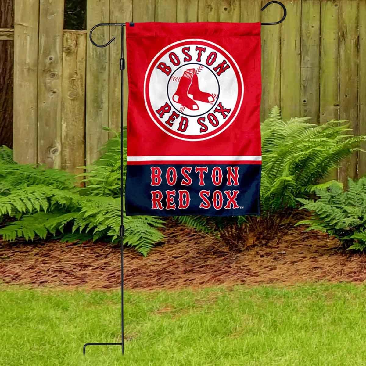 Red Sox Garden Flag with Stand Holder Flagpole