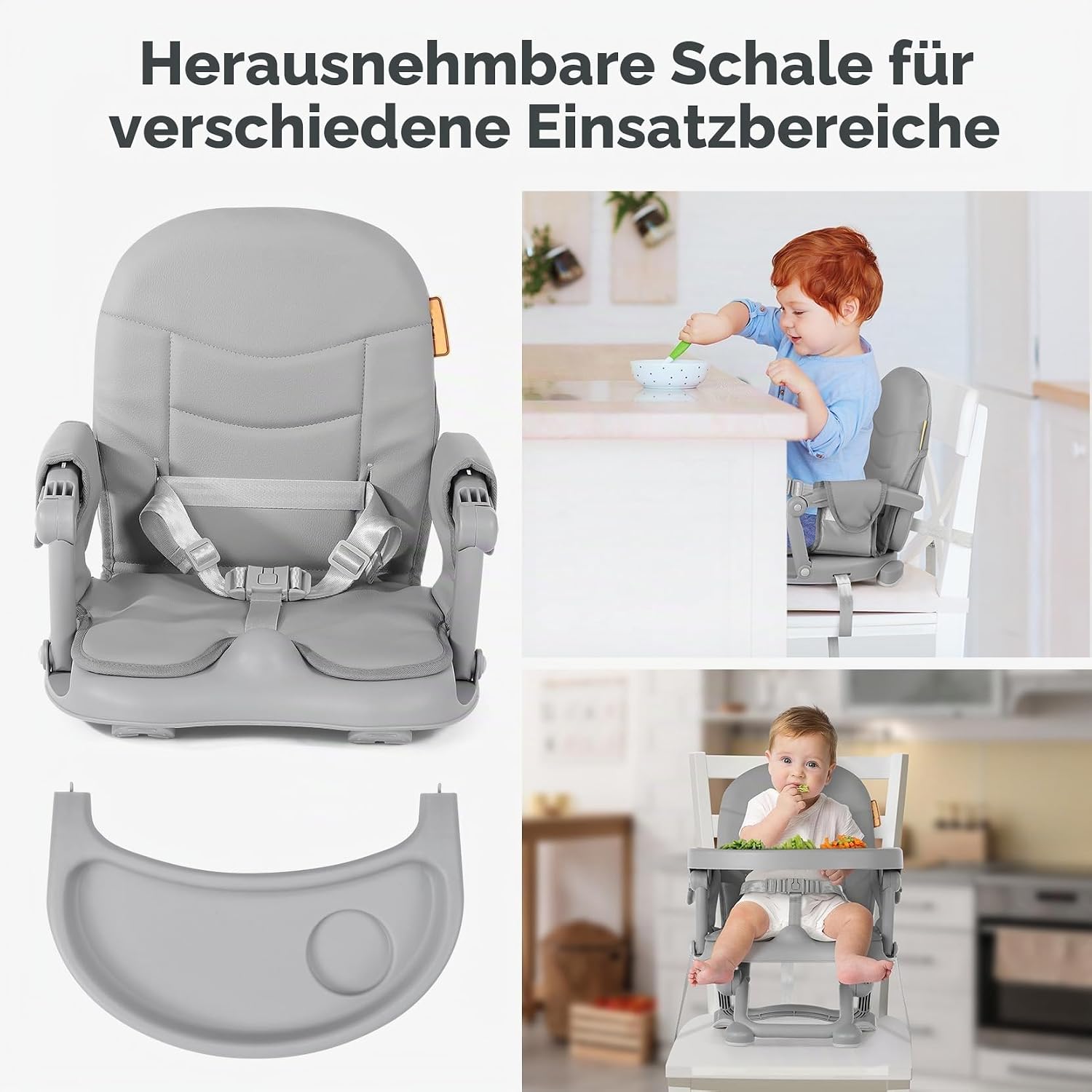 Baby Sitzerhöhung, faltbar Kinderstuhl, tragbar Booster für Reisen - Mise en situation et utilisation