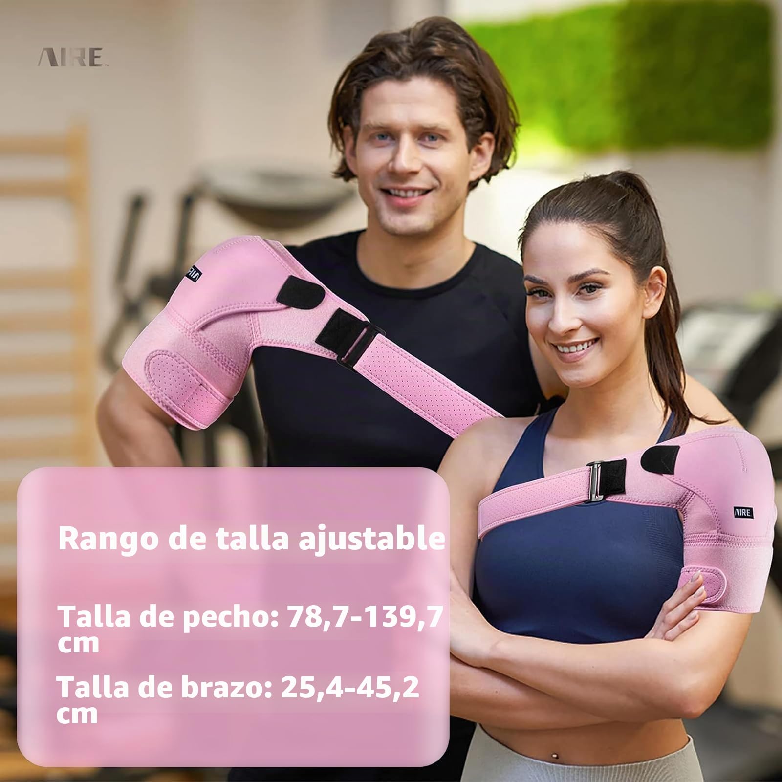 Férula de hombro para recuperación de mujeres y hombres. Soporte de hombro ajustable para el puño rotador, alivio del dolor de articulaciones de CA, lesiones de hombro. Manga de compresión de hombro