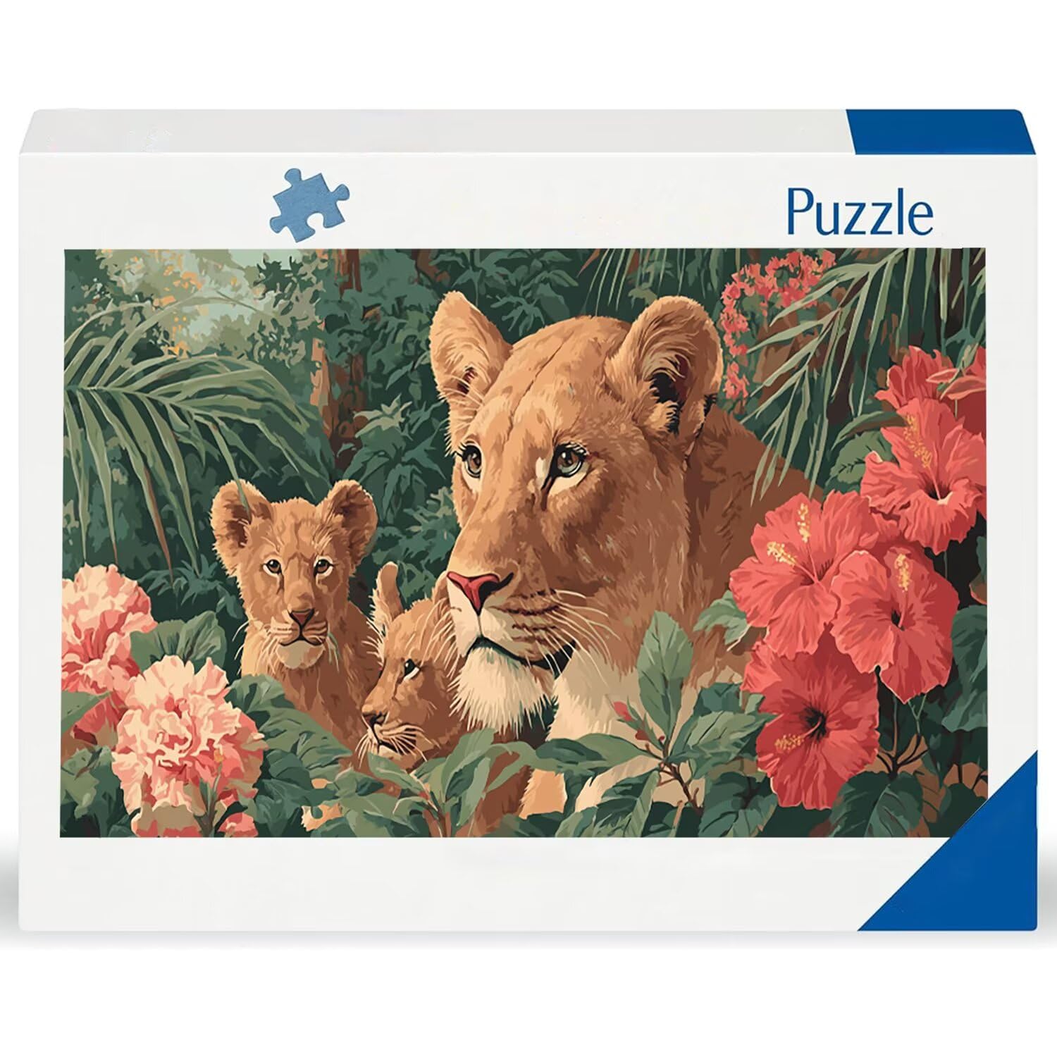 Puzzle dla dorosłych 1692 sztuk, lew dżungli Puzzle, trudne, wymagające, puzzle idealnie pasują, napis na plecach, bez pudru, prezent dla seniorów (179 x 31 cm) v128