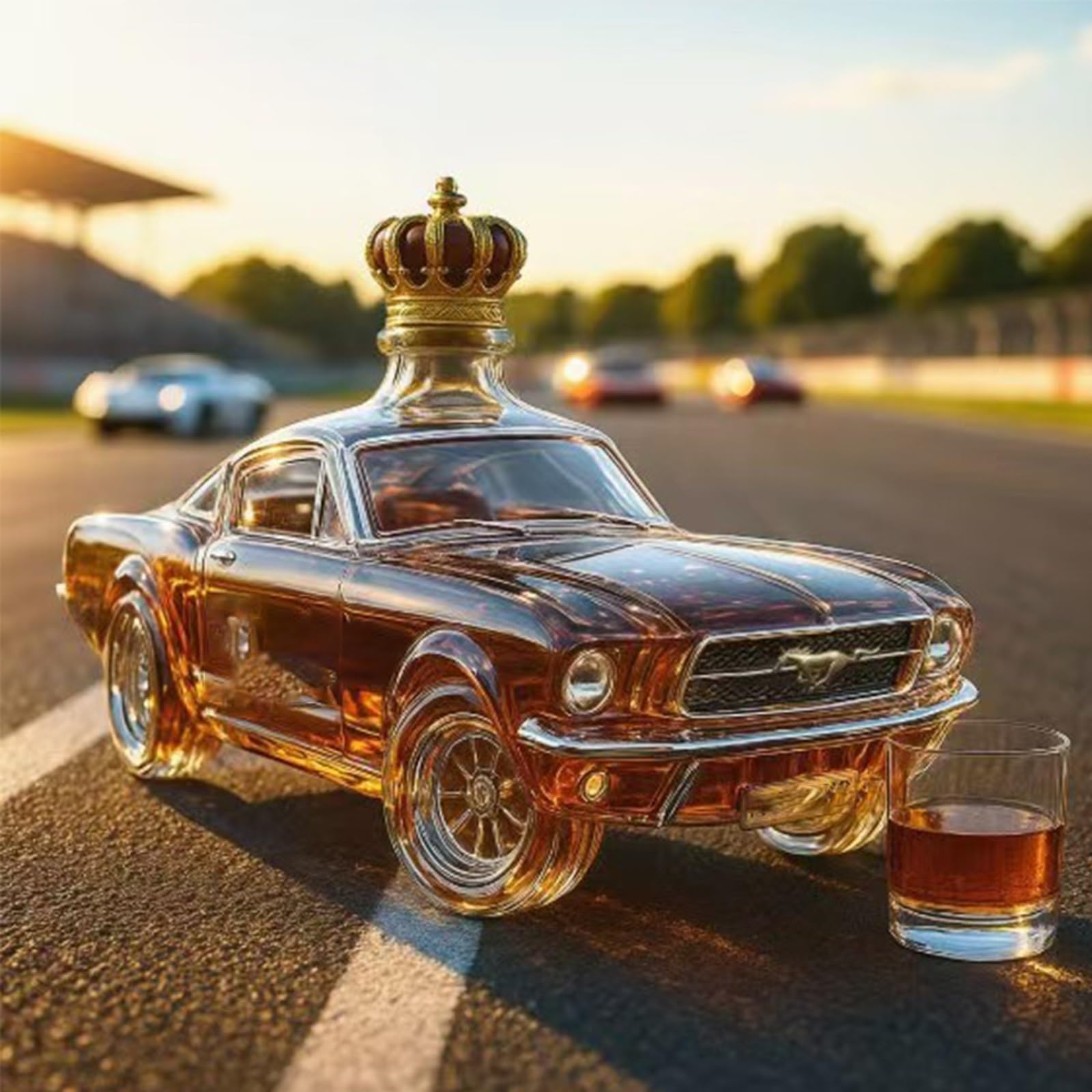VHcgCGJ Animal-shaped decanter, 300ML Whiskey Decanter Wine Bottles Art Statue Figurine - Car Sculptures(C)
