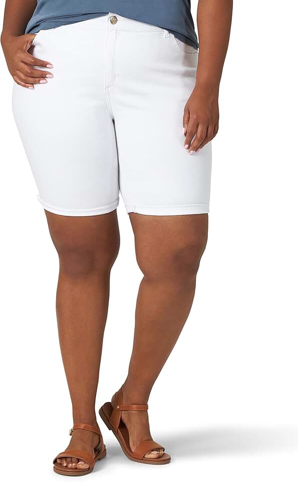 plus size white shorts
