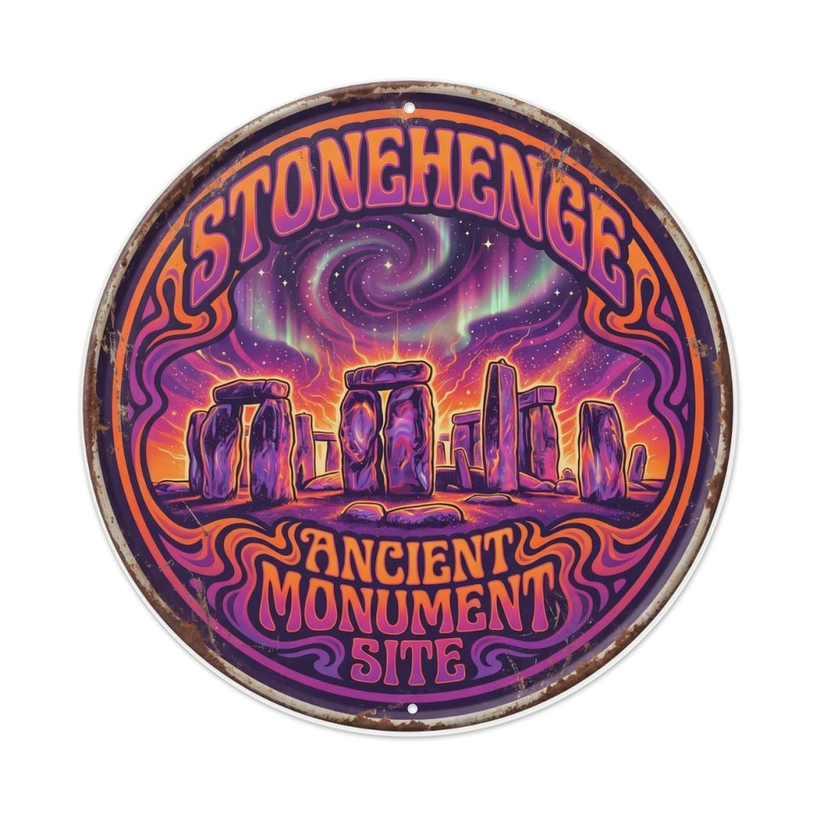 Vintage Travel Stonehenge Ancient Monument Metal Tin Sign