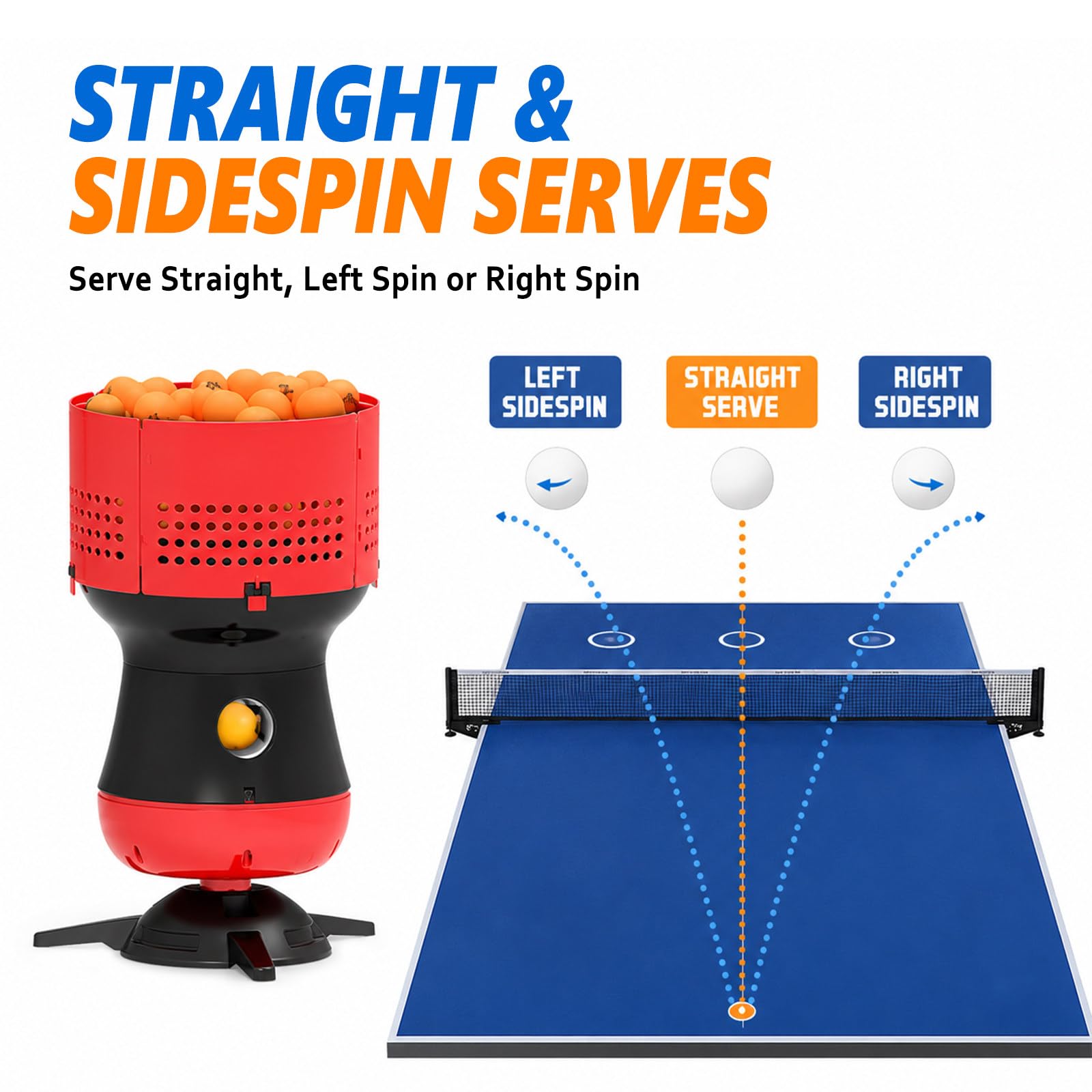 Máquina de Servicio de Ping Pong, Lanzador Automático de Tenis de Mesa