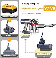 Vista 4 de V7 V8 Battery Adapter Compatible with Dewalt 20V Battery Converted to Replacement for Dyson V7 V8 Battery SV10 SV11 Series Animal Absolute Motorhead