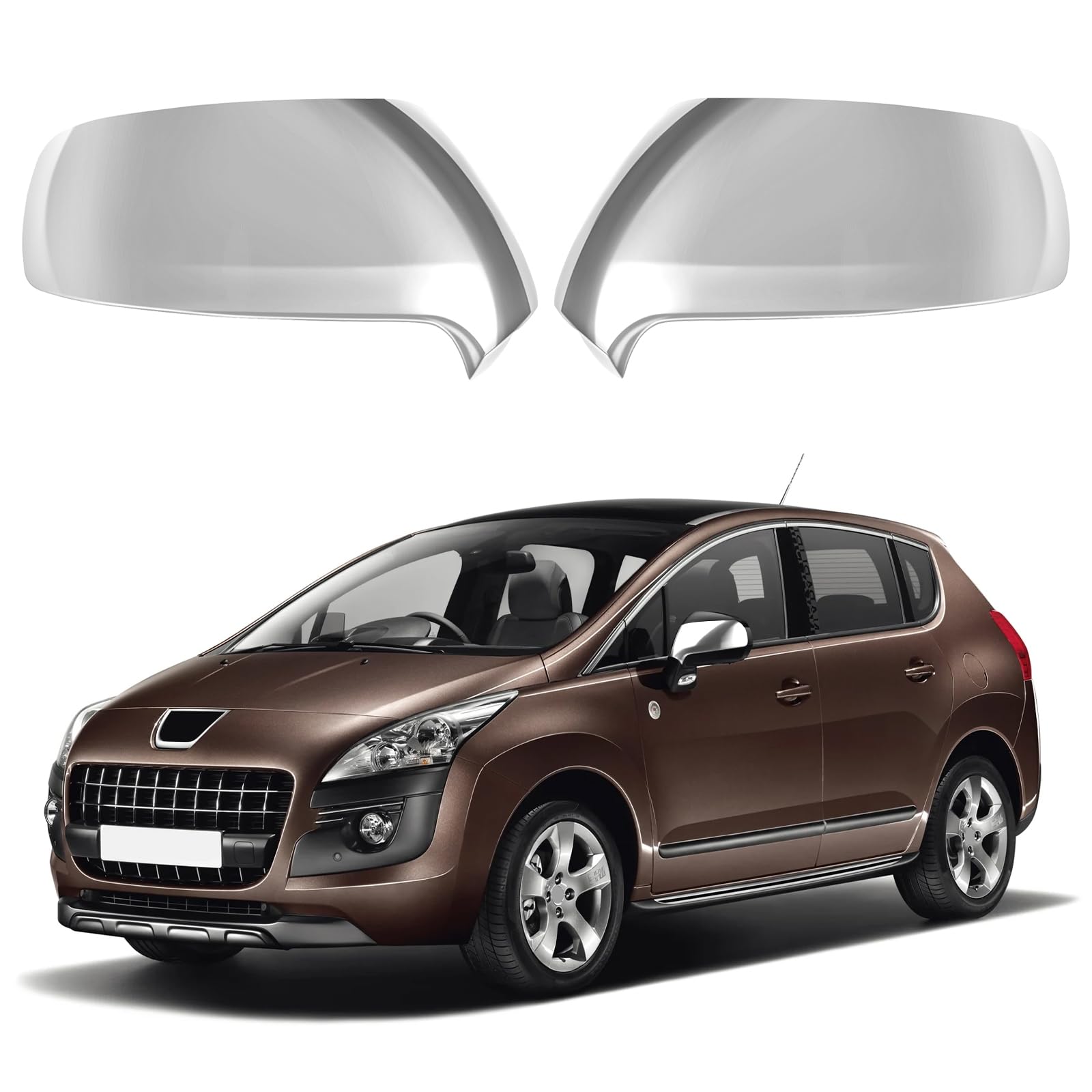1 Paio Copri Specchietto Retrovisore Auto per Peugeot 3008 Peugeot 5008 2009 2010 2011 2012 2013 2014 2015 2016, Copertura per Specchietto Retrovisore per Auto, 5152A6 8152A8