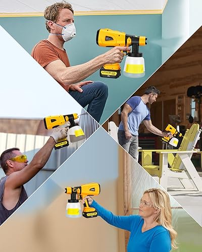 Miniatura 7 de Pulverizador de pintura inalámbrico para batería Dewalt de 20 V y 60 V, pistola pulverizadora de pintura HVLP de 200 W con motor sin escobillas para
