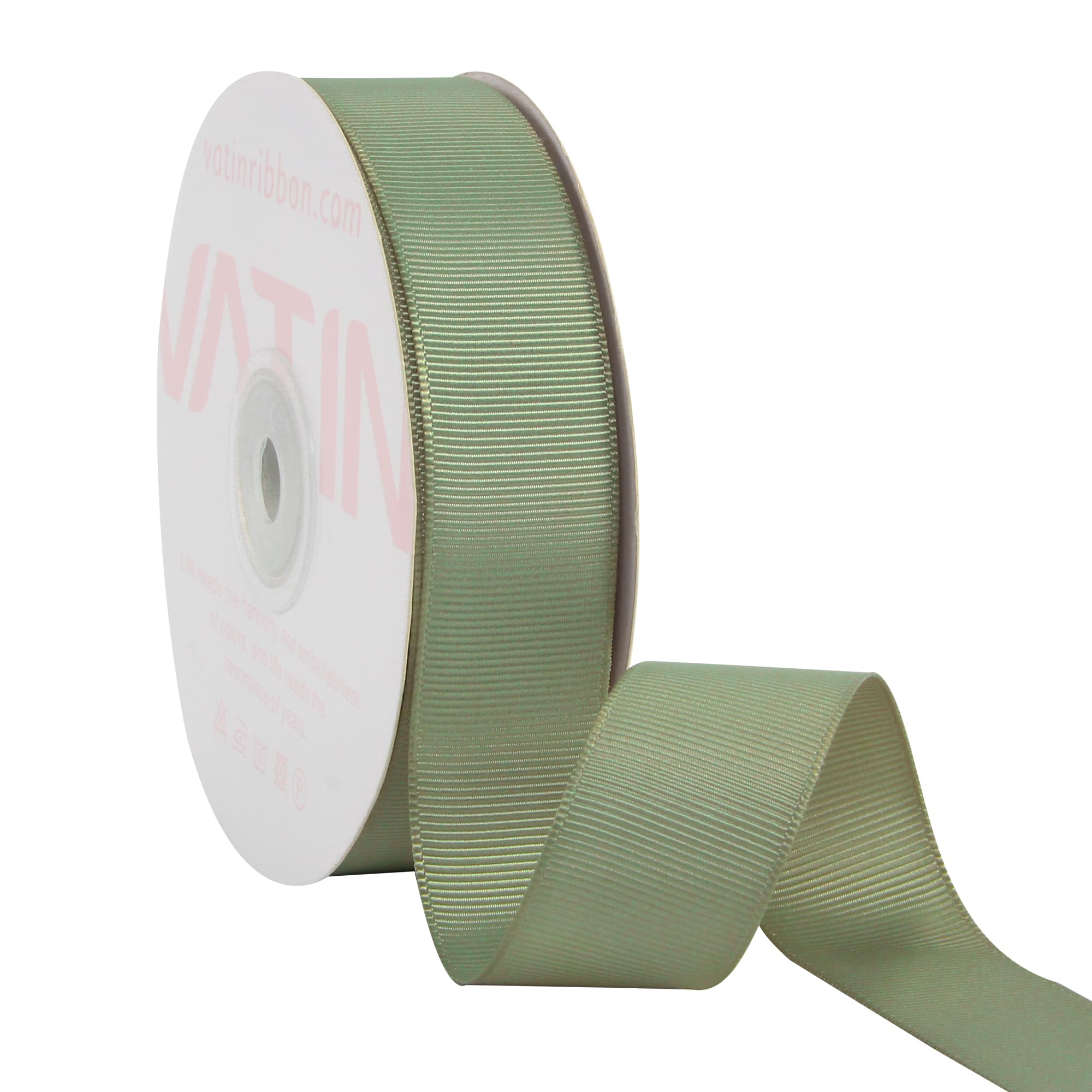 VATIN 25 mm Spring Moss Grosgrain Ribbon 23 Metres Perfect for Wedding Decor Wreath