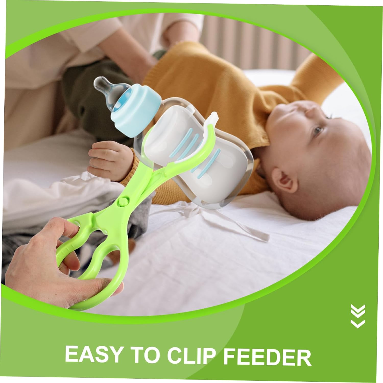 ORFOFE 2pcs Slip Feeding Bottle Clamp Ergonomic High-temperature Resistant Tong Tool for Safe Feeding Prevents Burns and Slipping Easy to Clean and Store Green